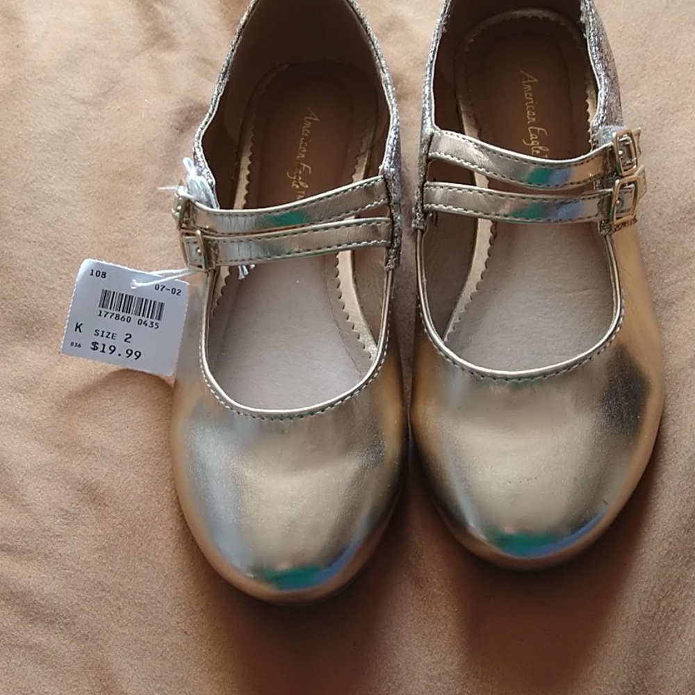 Gold kids shoes
